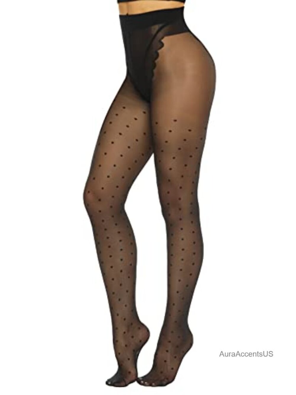 Sheer Polka Dot Tights for Women 20 Denier Pantyhose One Size